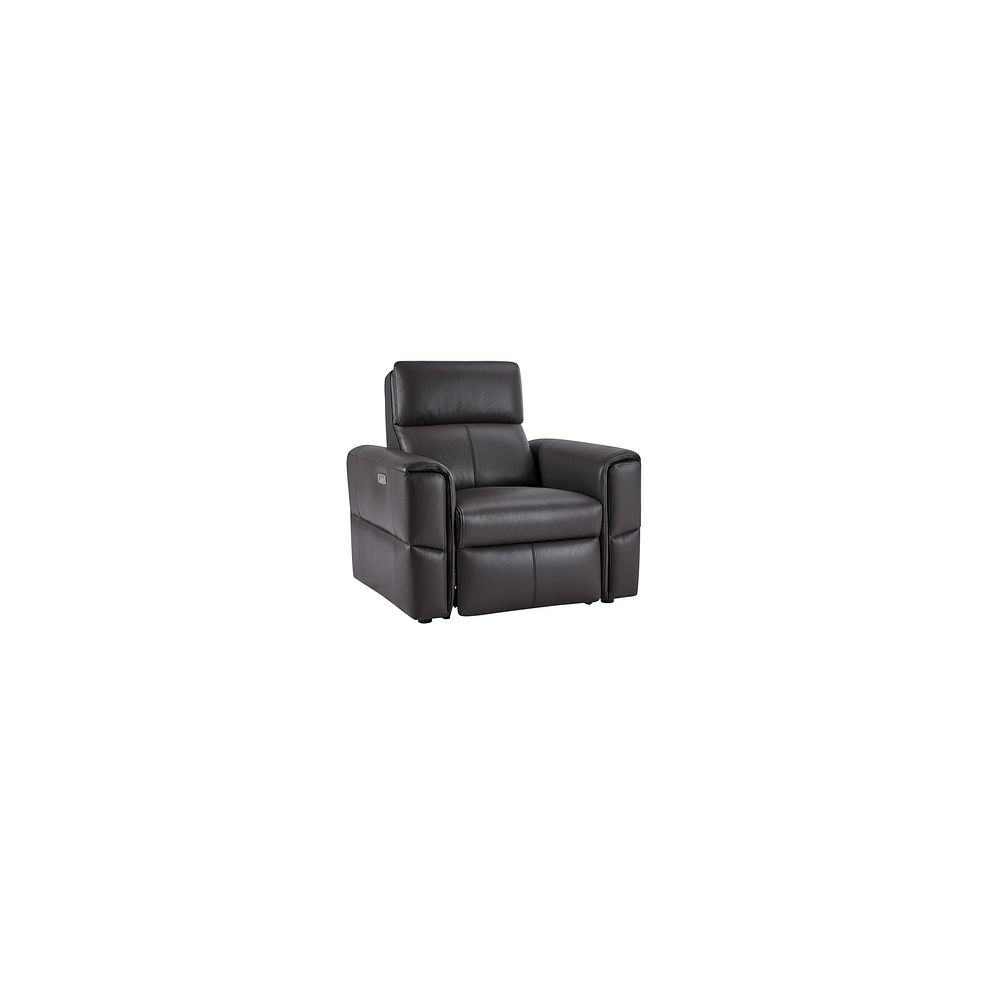 Samson Electric Recliner Armchair in Slate Leather Thumbnail 1