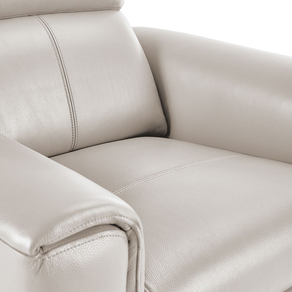 Samson Static Armchair in White Leather 4