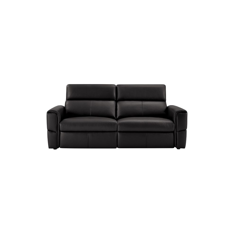 Samson 3 Seater Static Sofa in Black Leather 2