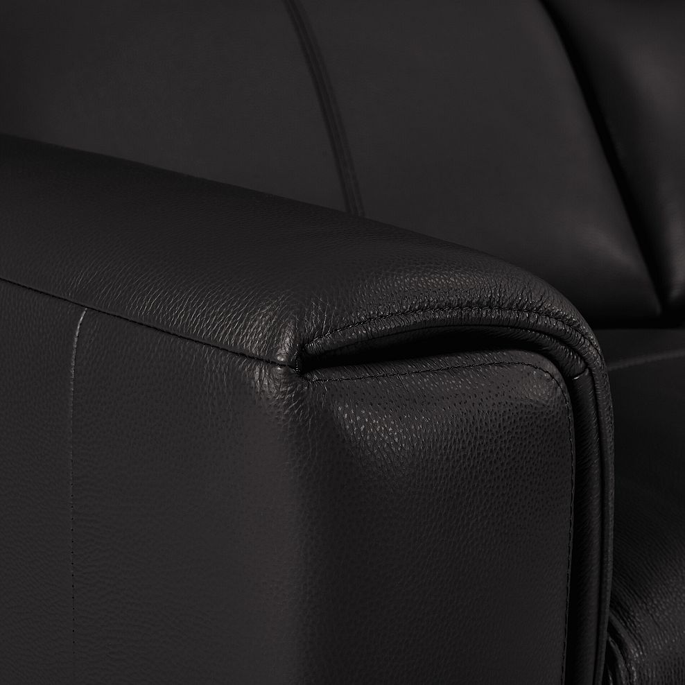 Samson 3 Seater Static Sofa in Black Leather 3