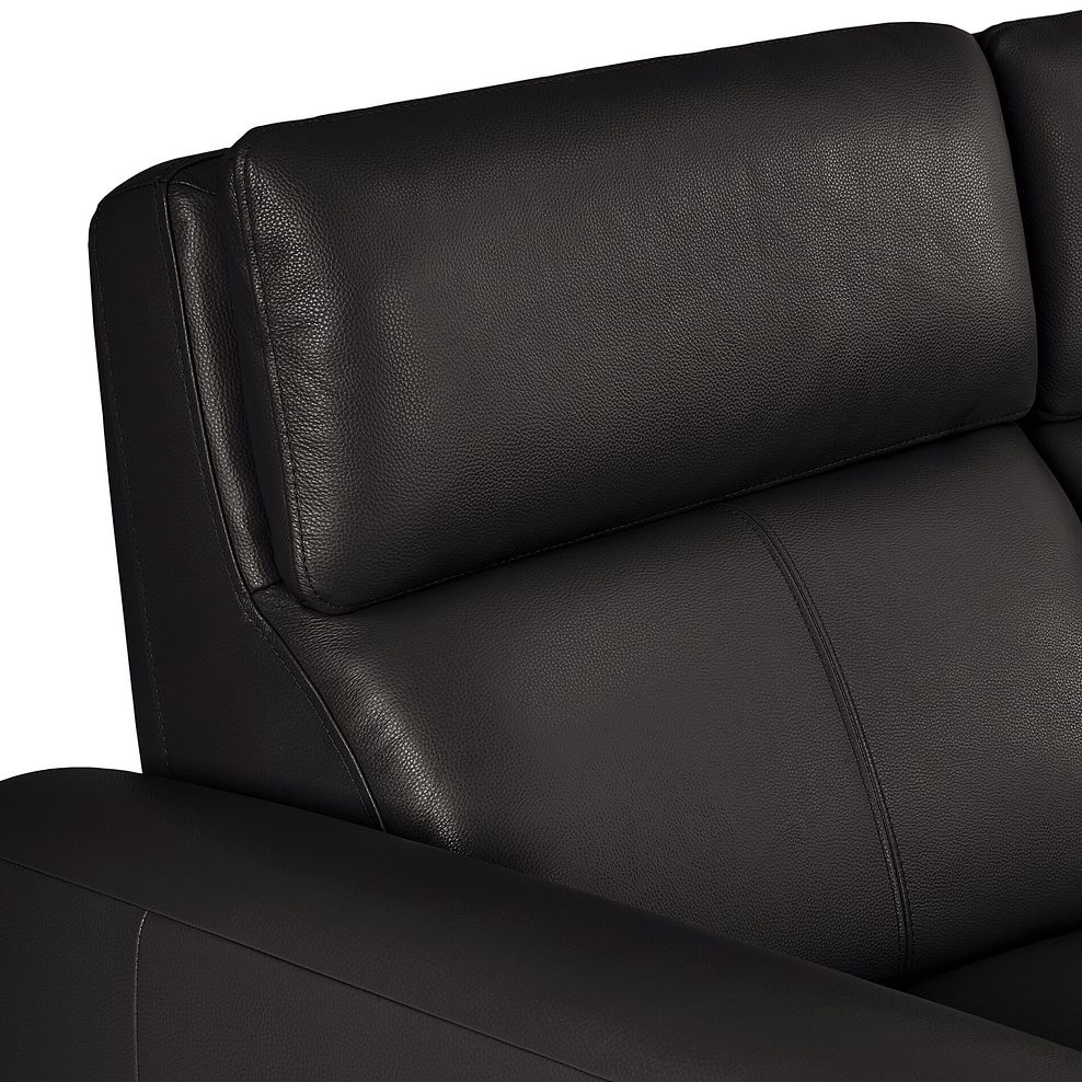 Samson 3 Seater Static Sofa in Black Leather 4