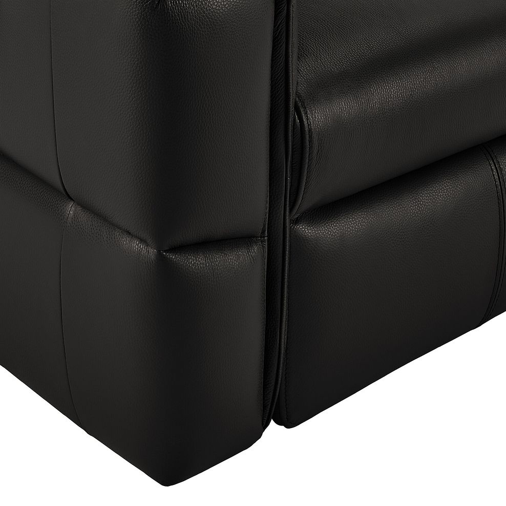 Samson 3 Seater Static Sofa in Black Leather 5