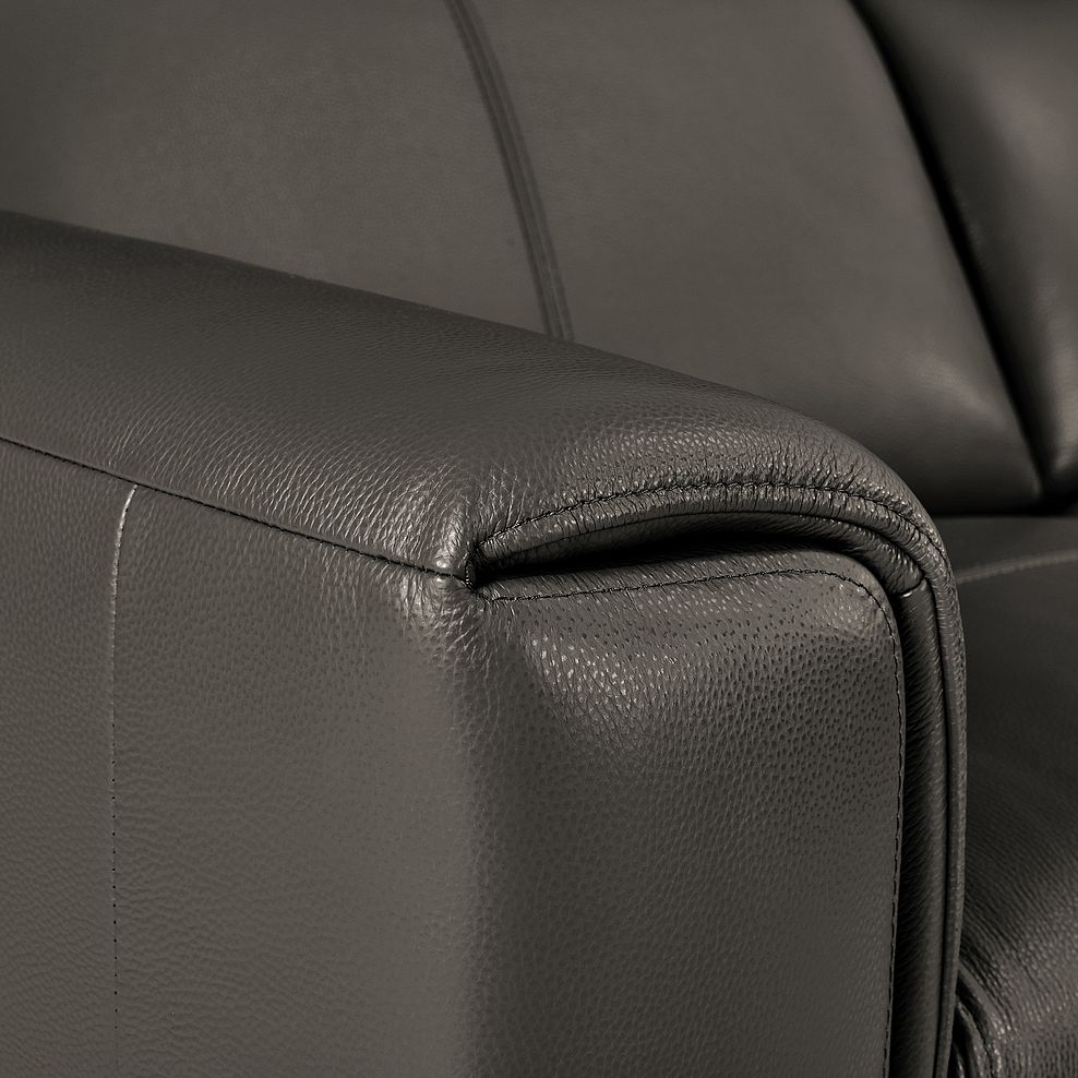 Samson 3 Seater Static Sofa in Dark Grey Leather 3