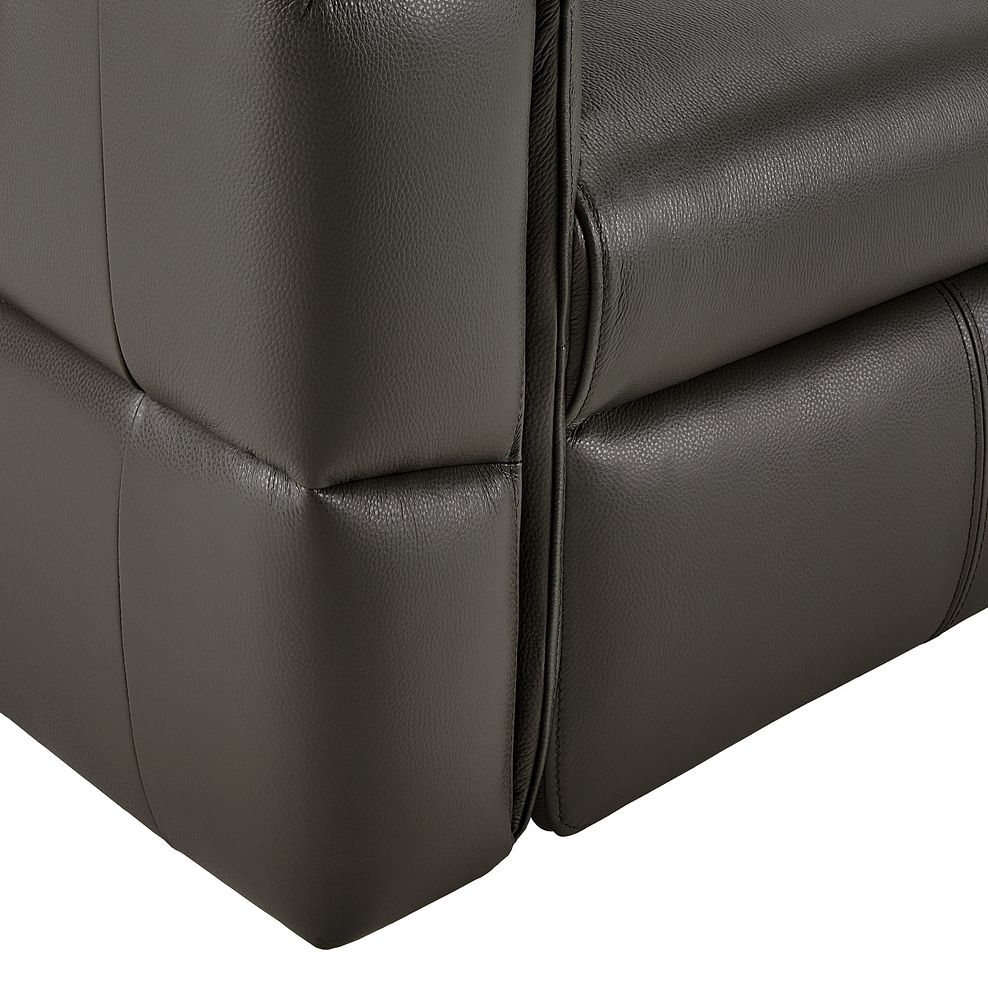 Samson 3 Seater Static Sofa in Dark Grey Leather 5