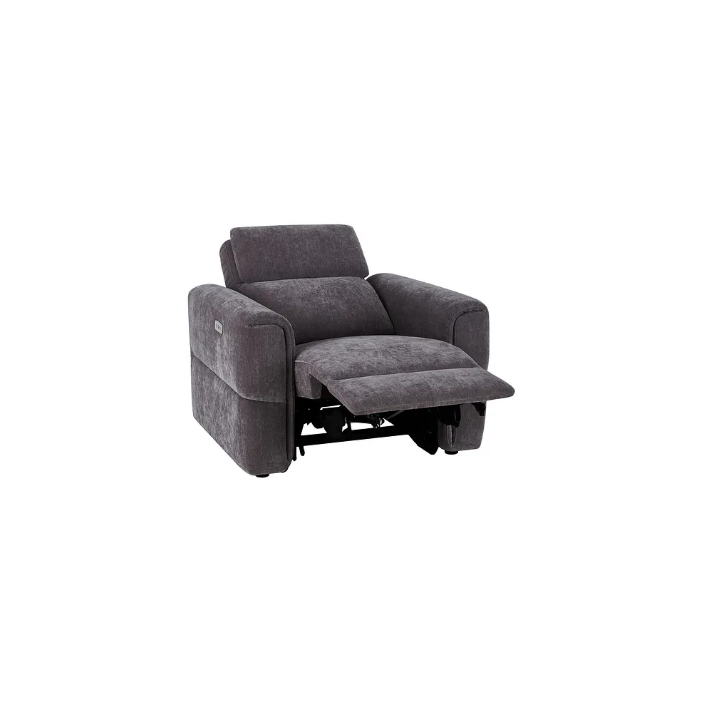 Samson Electric Recliner Armchair in Amigo Granite Fabric 6