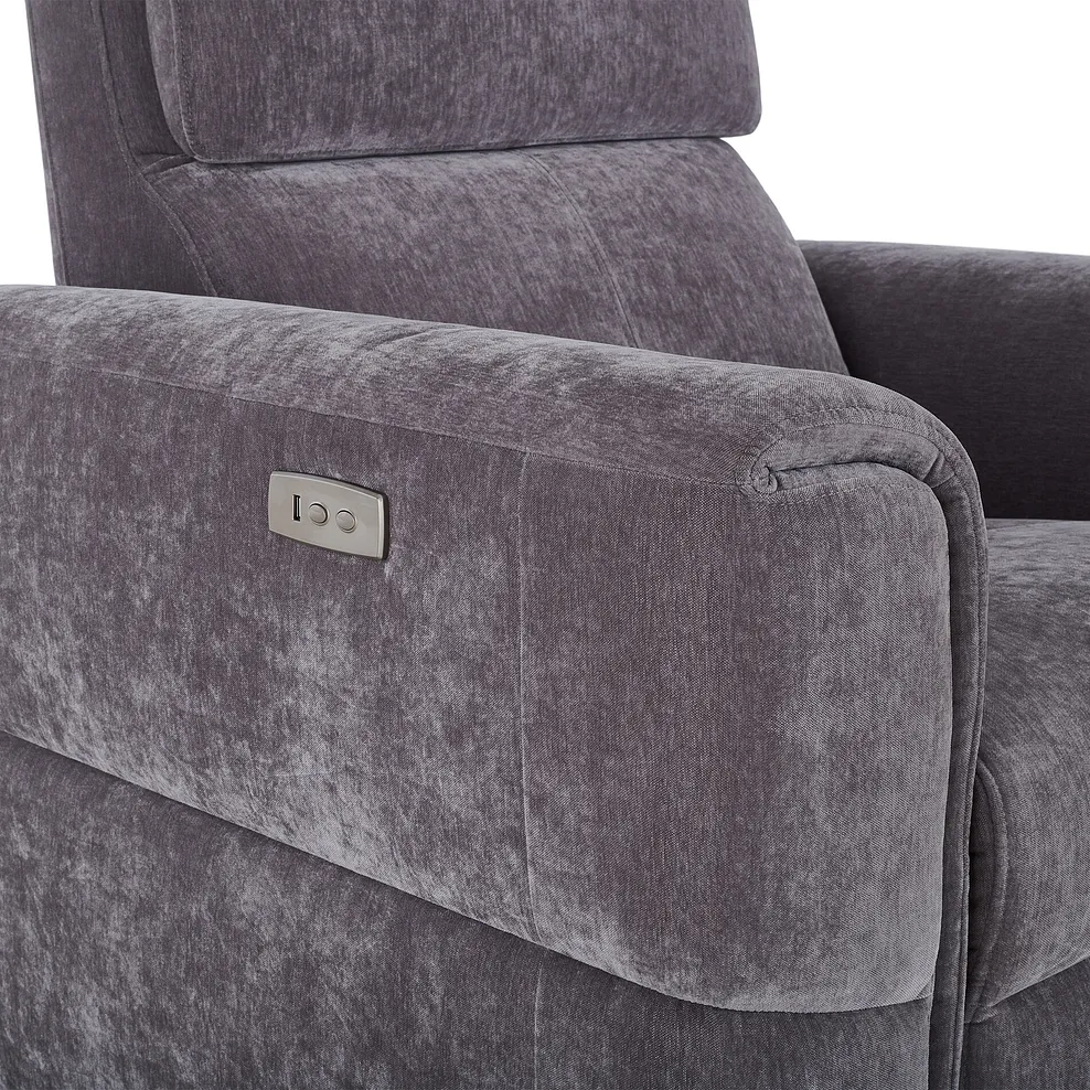 Samson Electric Recliner Armchair in Amigo Granite Fabric 10