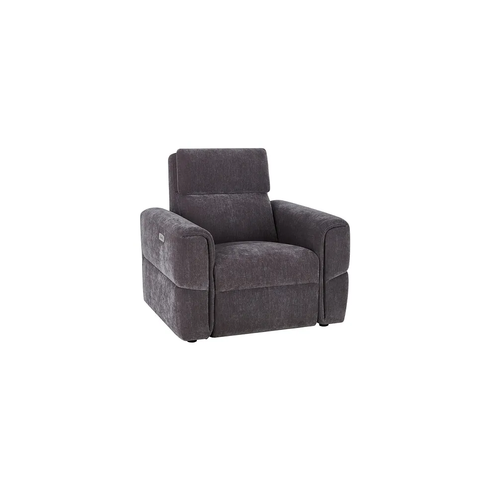 Samson Electric Recliner Armchair in Amigo Granite Fabric
