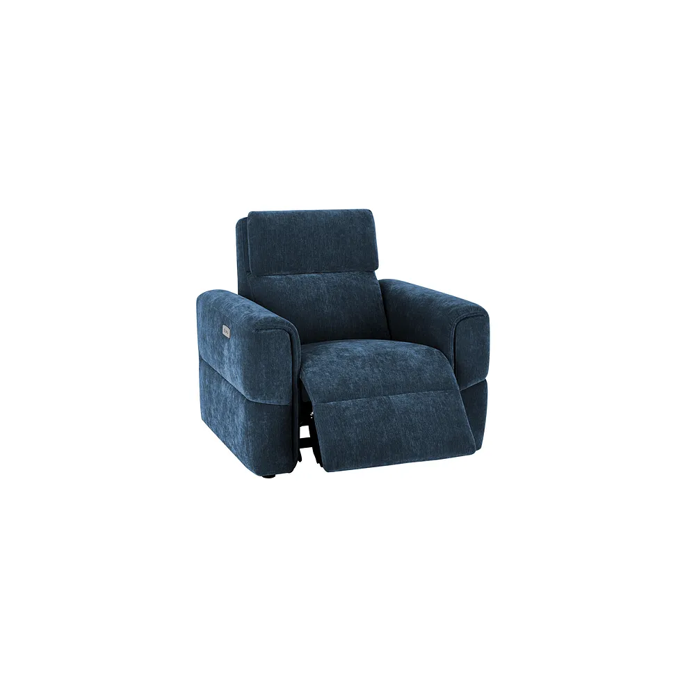 Samson Electric Recliner Armchair in Amigo Navy Fabric 3