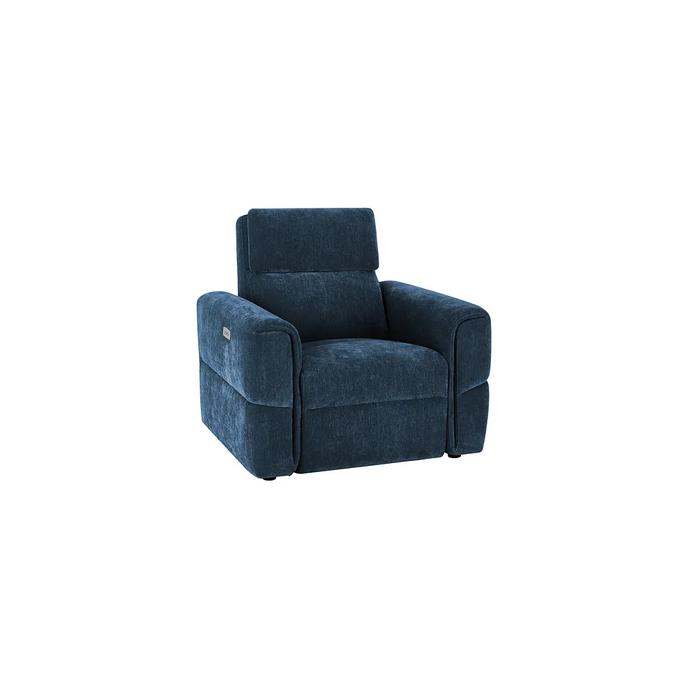 Samson Electric Recliner Armchair in Amigo Navy Fabric