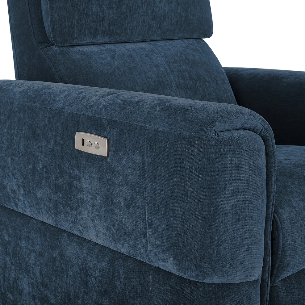 Samson Electric Recliner Armchair in Amigo Navy Fabric 8