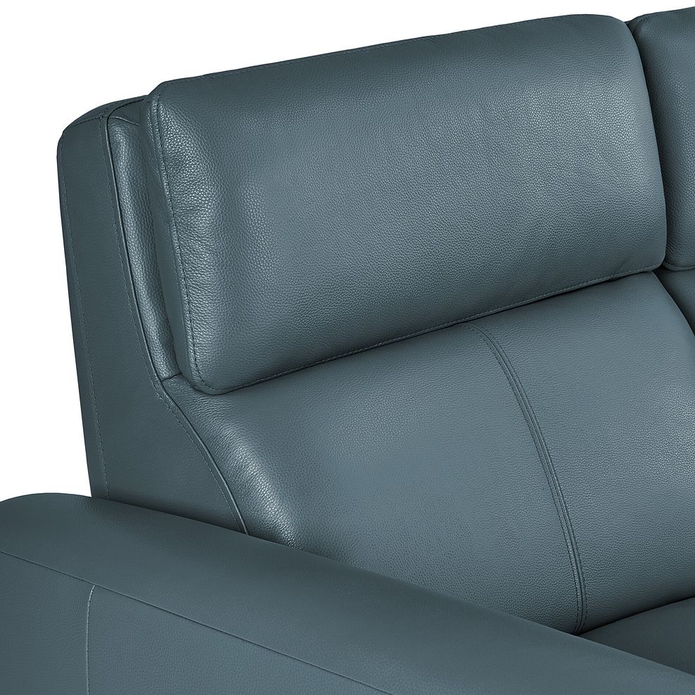 Samson 3 Seater Static Sofa in Light Blue Leather 4