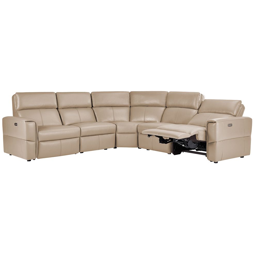 Samson Electric Recliner Modular Group 3 in Beige Leather Thumbnail 5