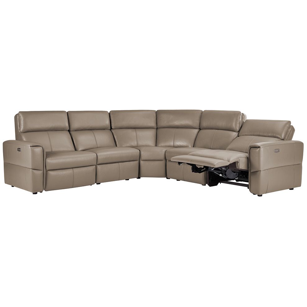Samson Electric Recliner Modular Group 3 in Taupe Leather Thumbnail 4