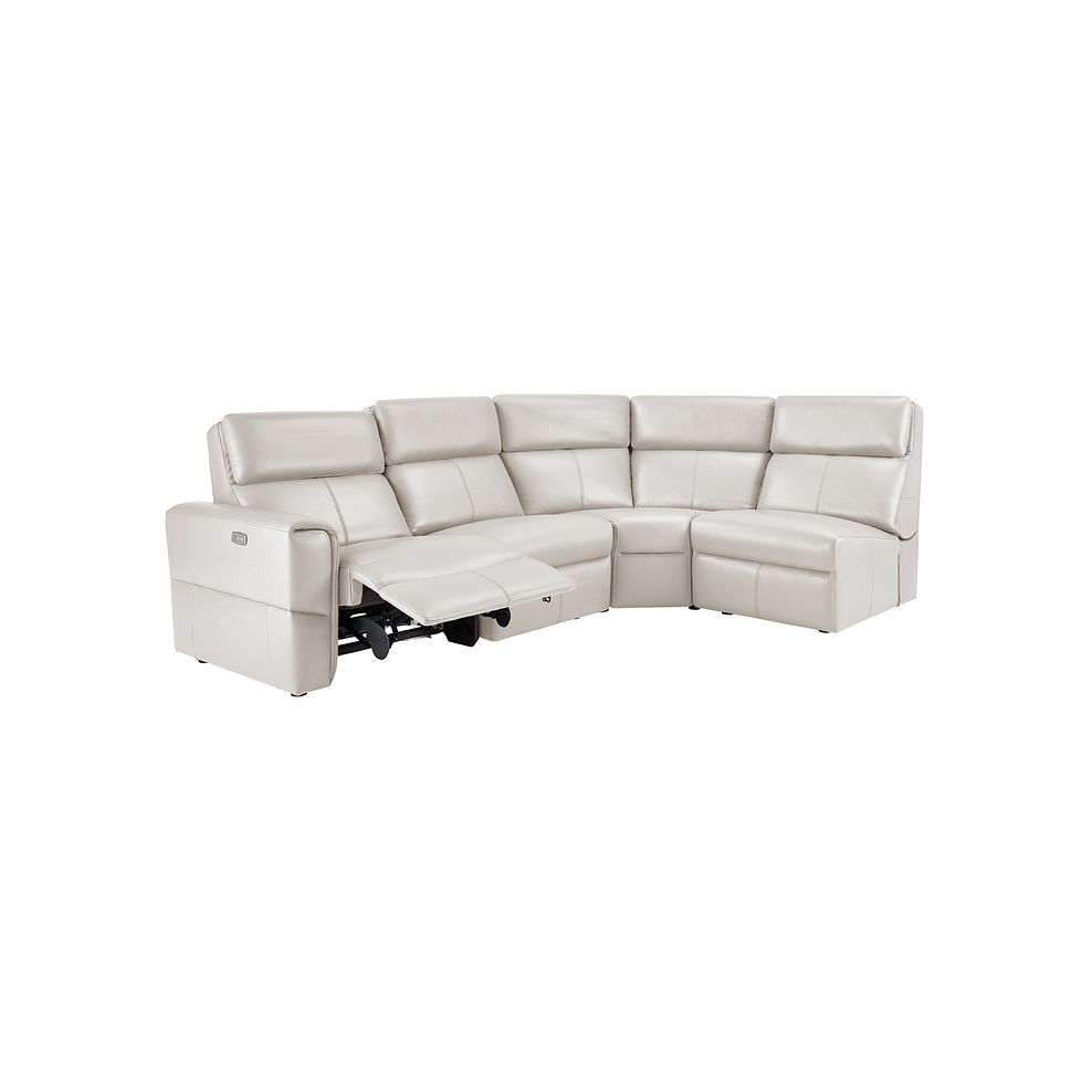 Samson Electric Recliner Modular Group 4 in White Leather Thumbnail 3