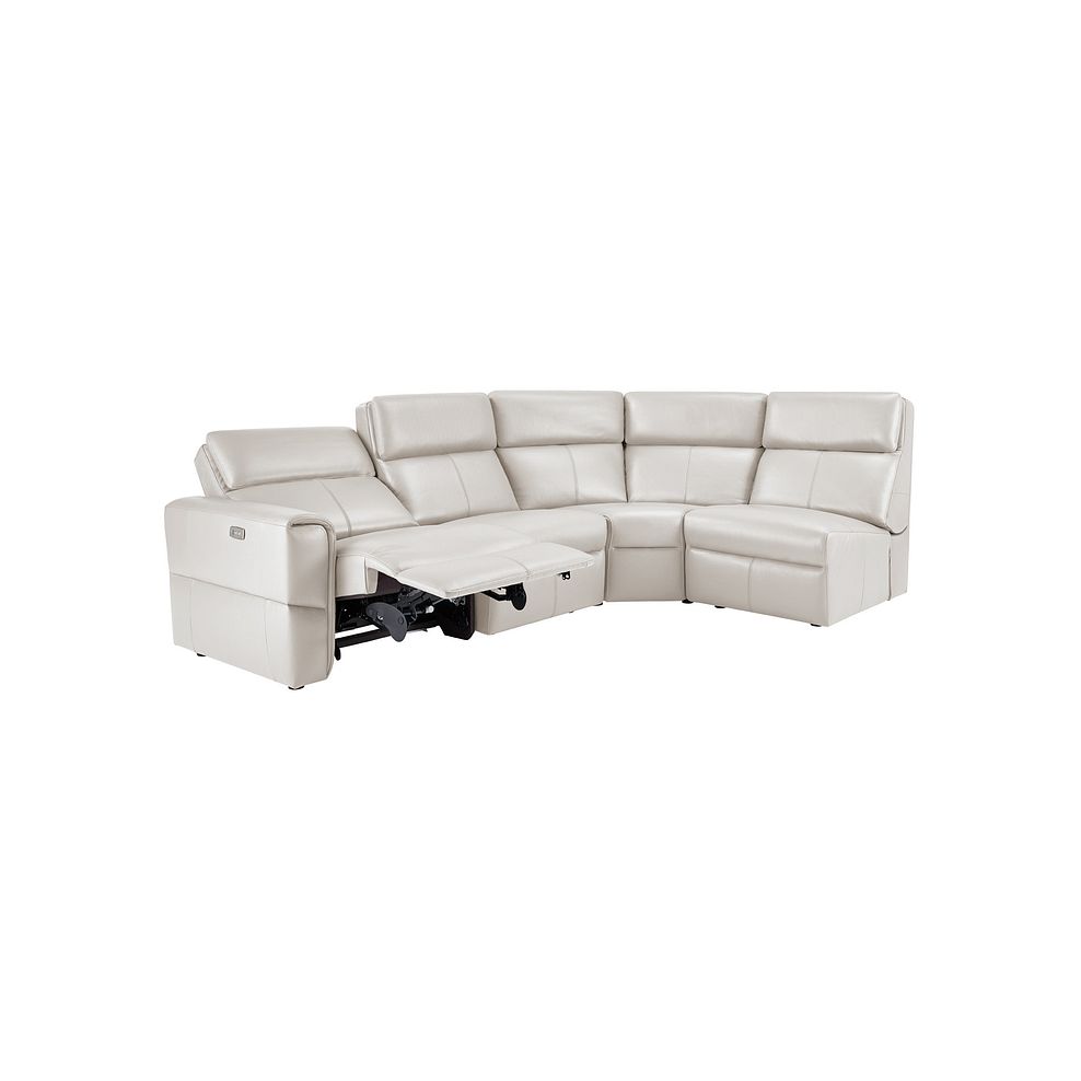 Samson Electric Recliner Modular Group 4 in White Leather Thumbnail 4