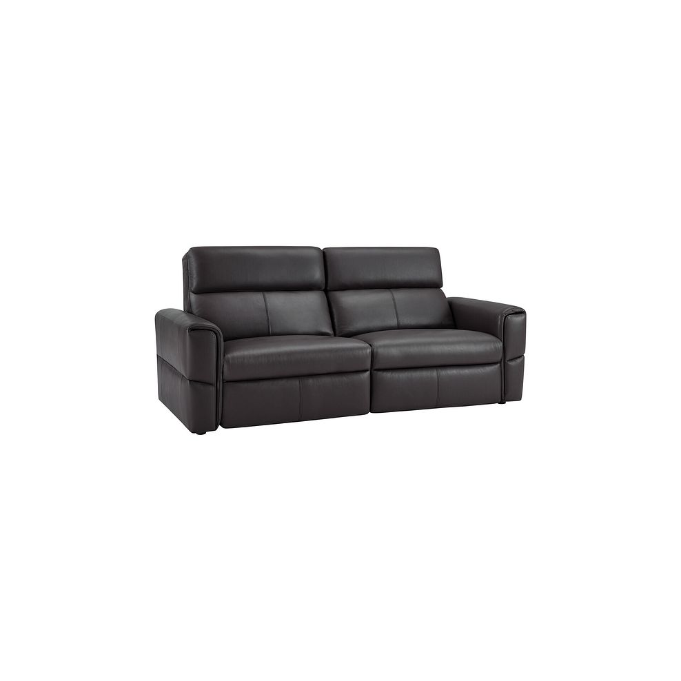 Samson 3 Seater Static Sofa in Slate Leather 1