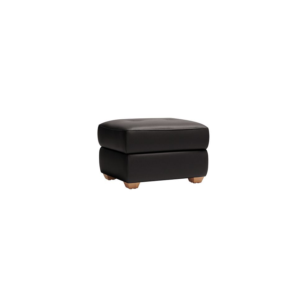 Samson Storage Footstool in Black Leather 1