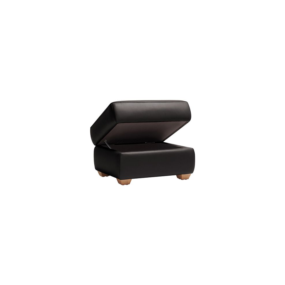 Samson Storage Footstool in Black Leather 3