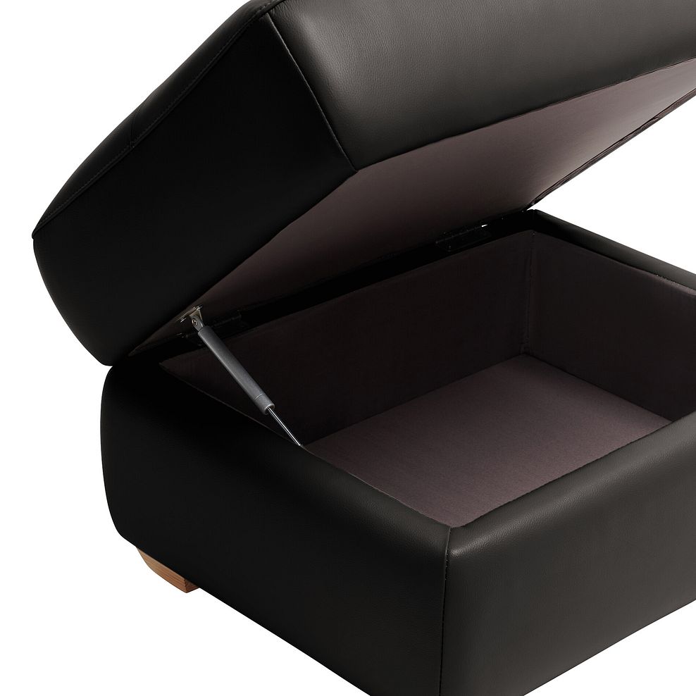 Samson Storage Footstool in Black Leather 6
