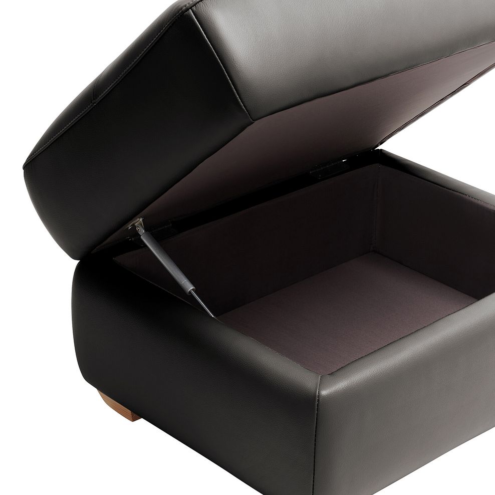 Samson Storage Footstool in Dark Grey Leather 6