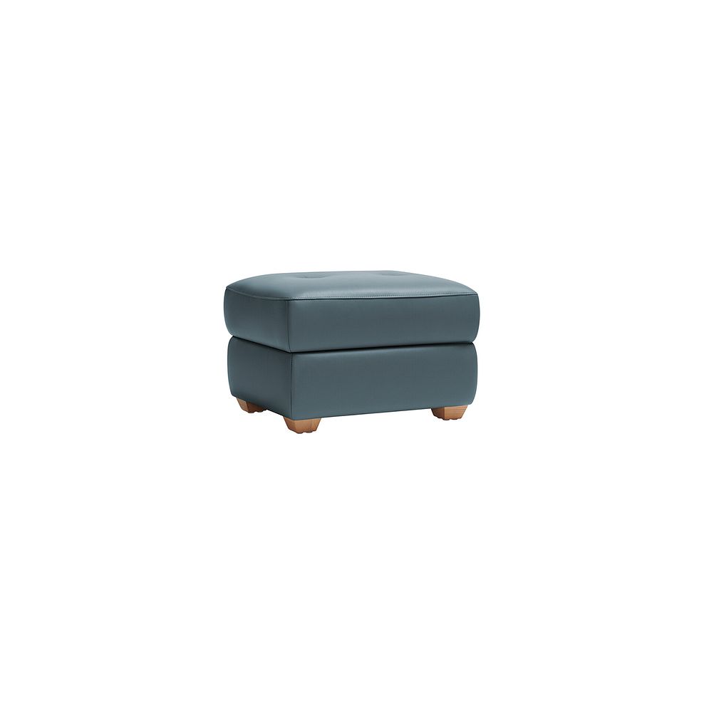 Samson Storage Footstool in Light Blue Leather 1