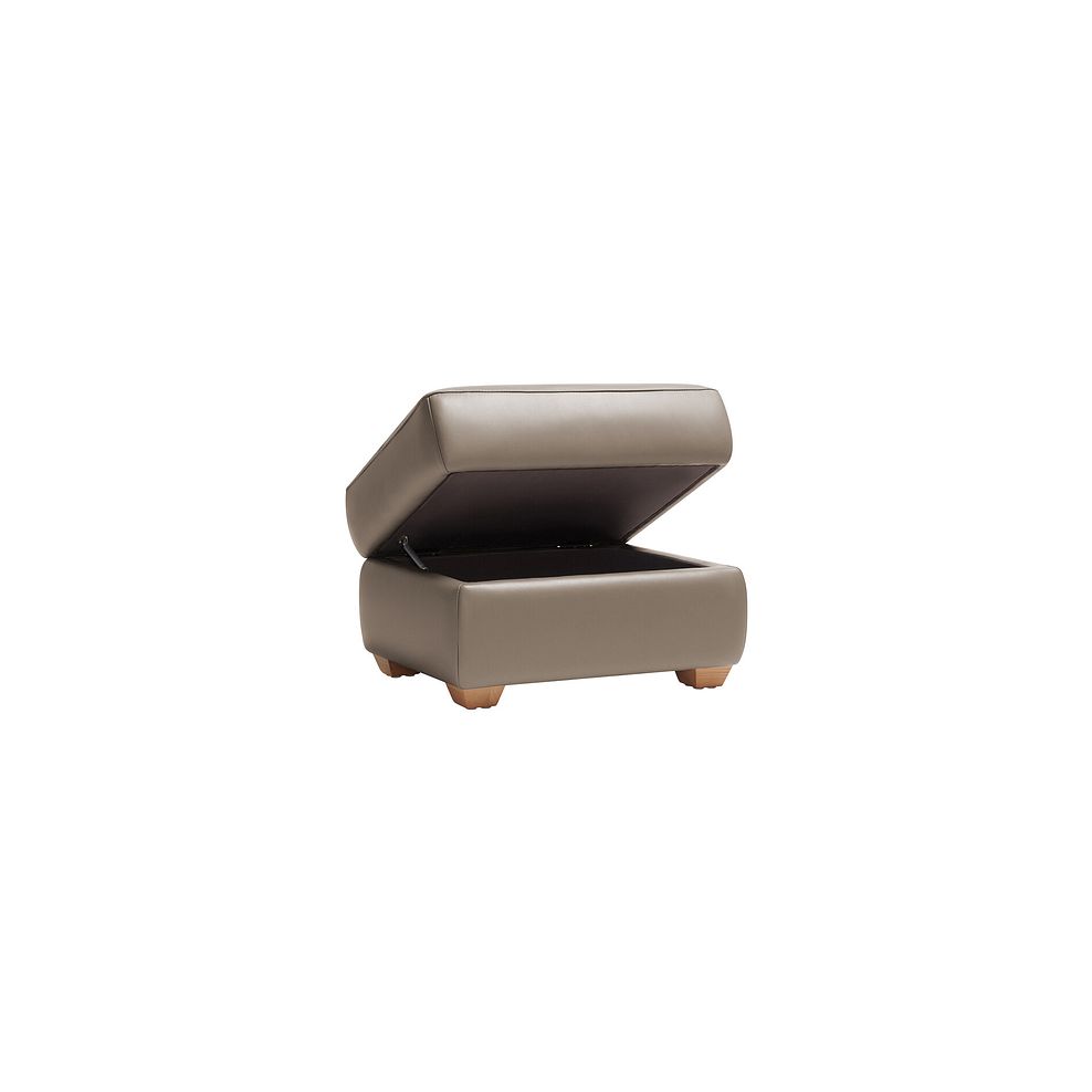 Samson Storage Footstool in Taupe Leather 3