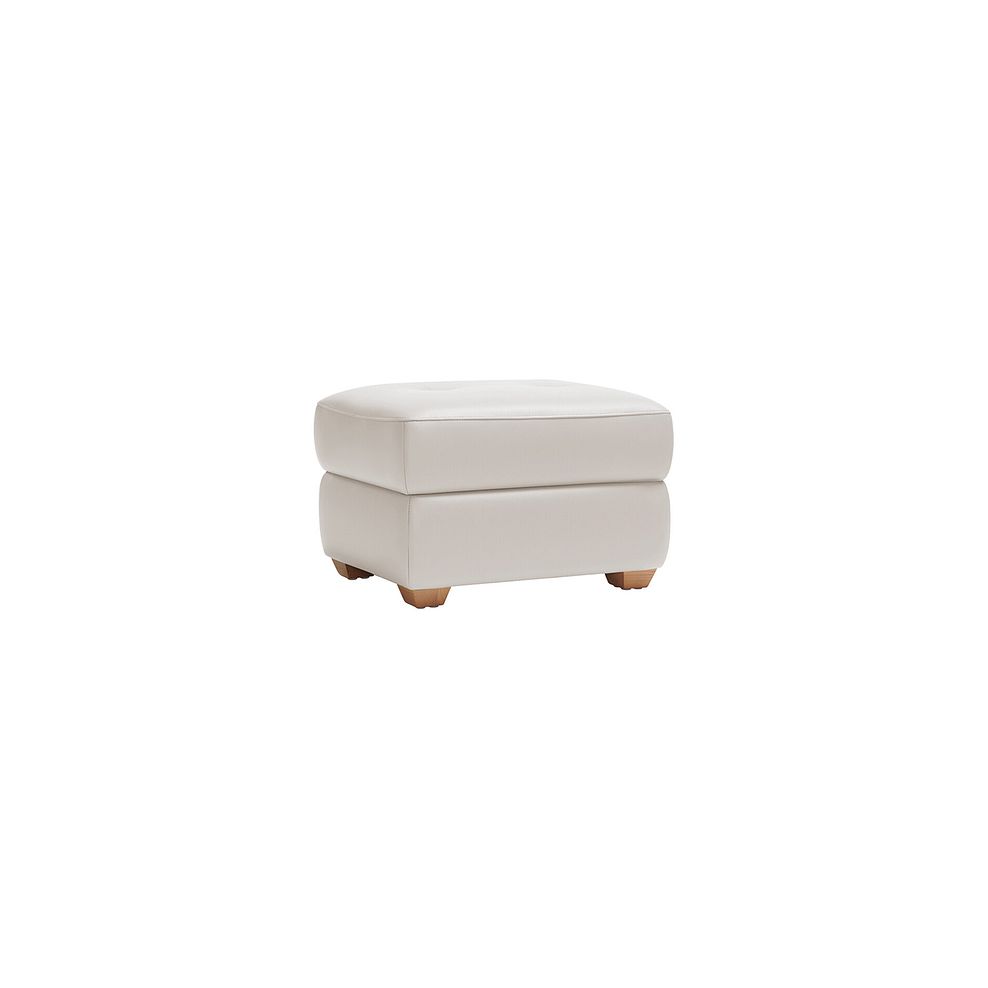 Samson Storage Footstool in White Leather Thumbnail 1