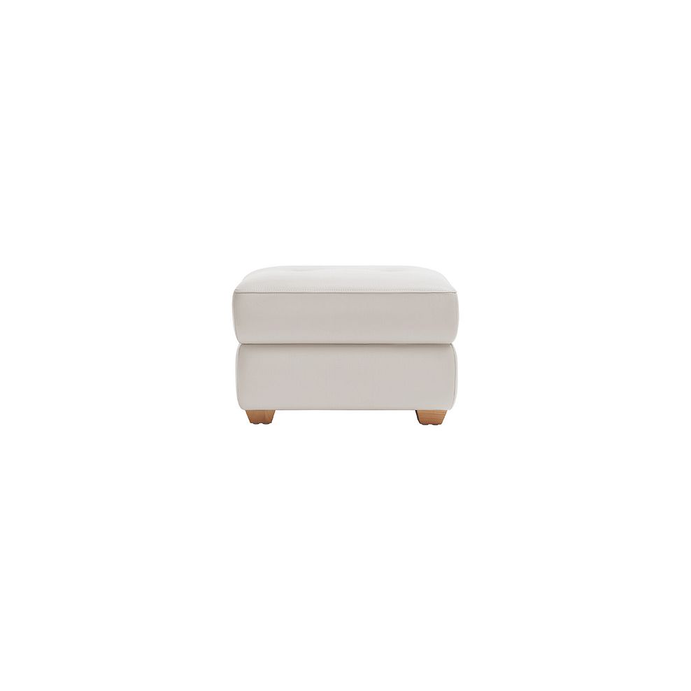 Samson Storage Footstool in White Leather 2