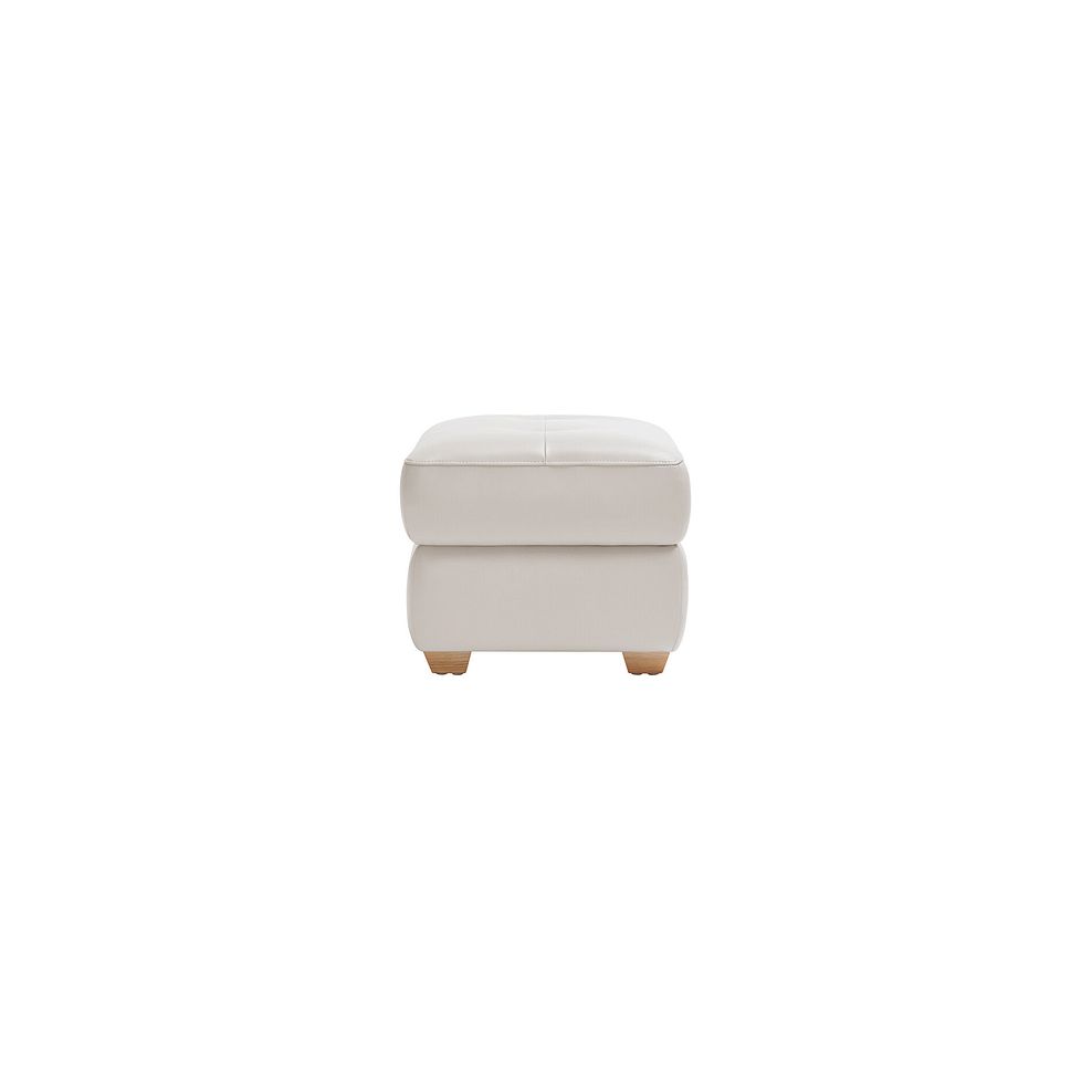 Samson Storage Footstool in White Leather 4