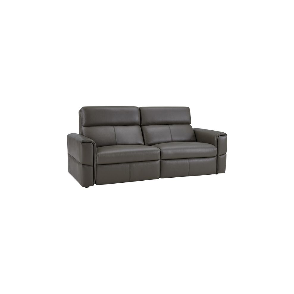 Samson 3 Seater Static Sofa in Two Tone Brown Leather 1