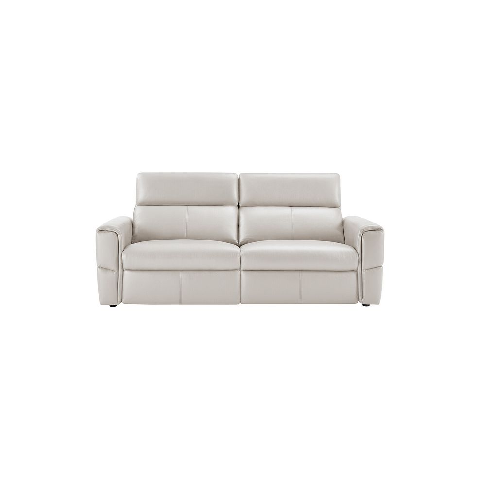Samson 3 Seater Static Sofa in White Leather 2