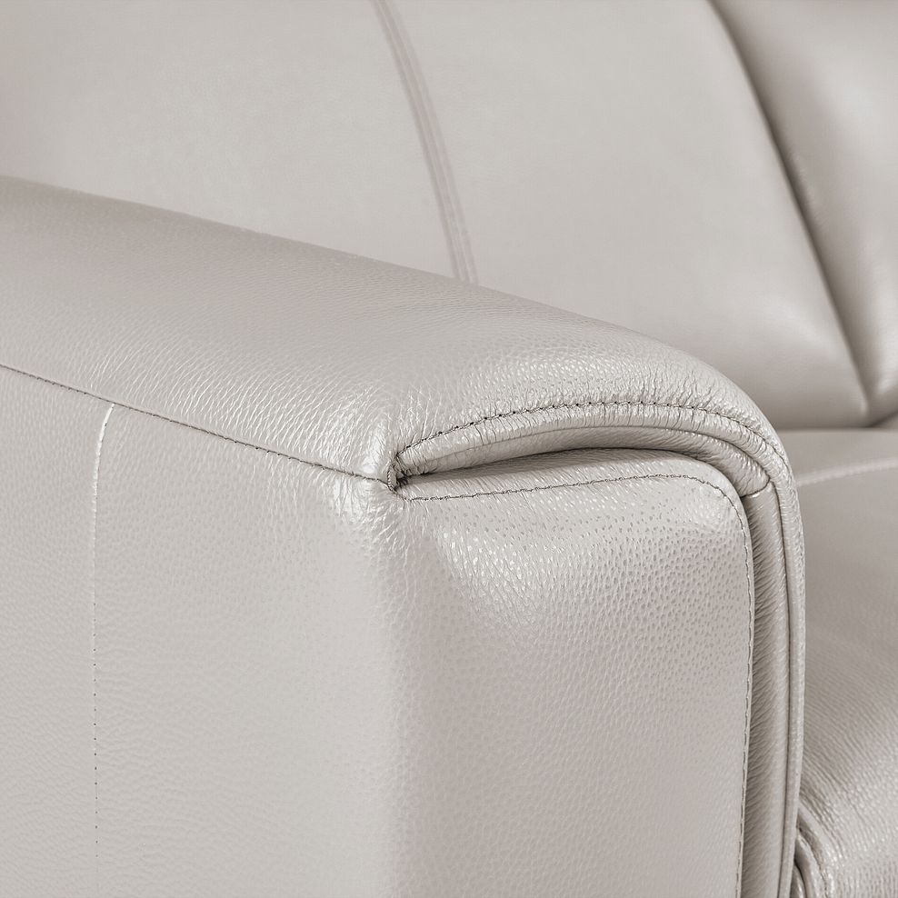 Samson 3 Seater Static Sofa in White Leather 3