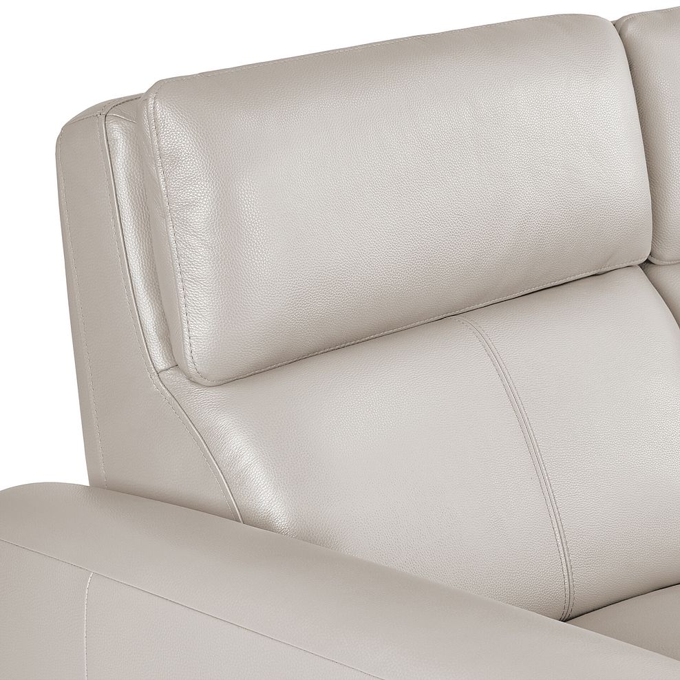 Samson 3 Seater Static Sofa in White Leather 4
