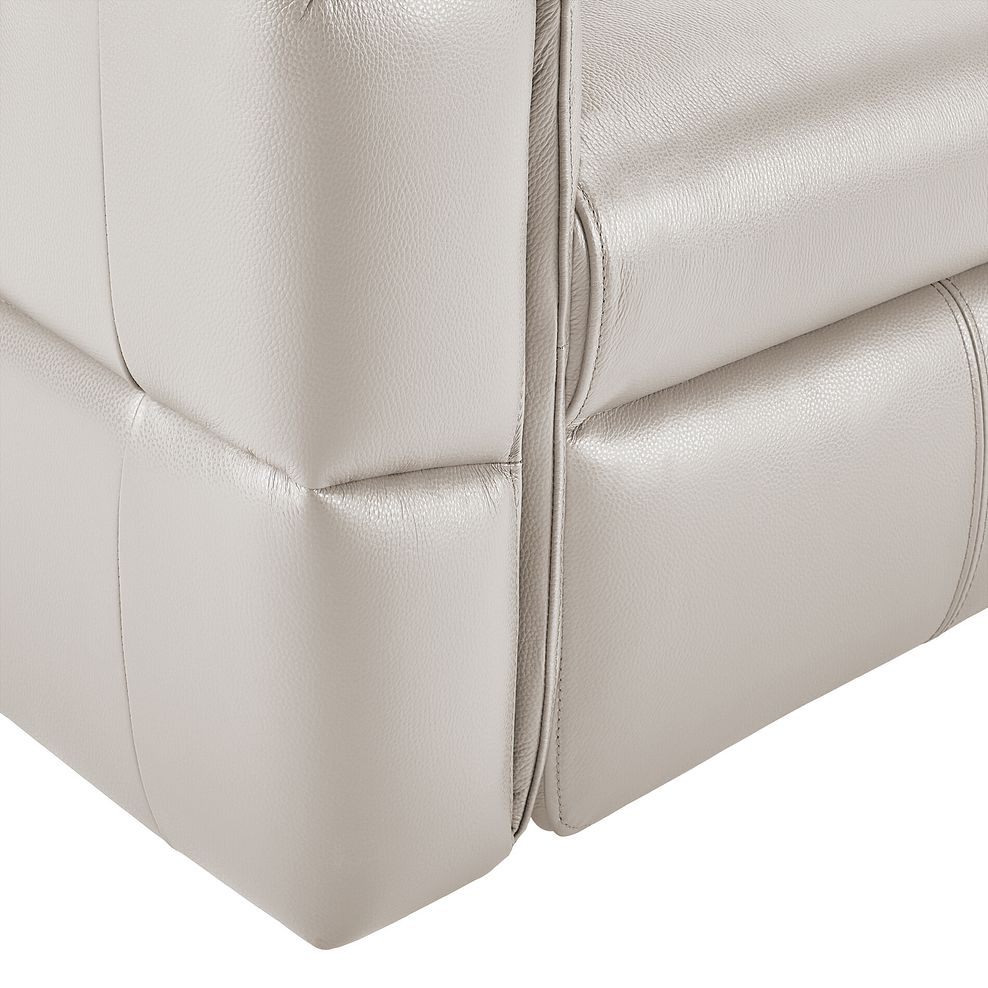 Samson 3 Seater Static Sofa in White Leather 5