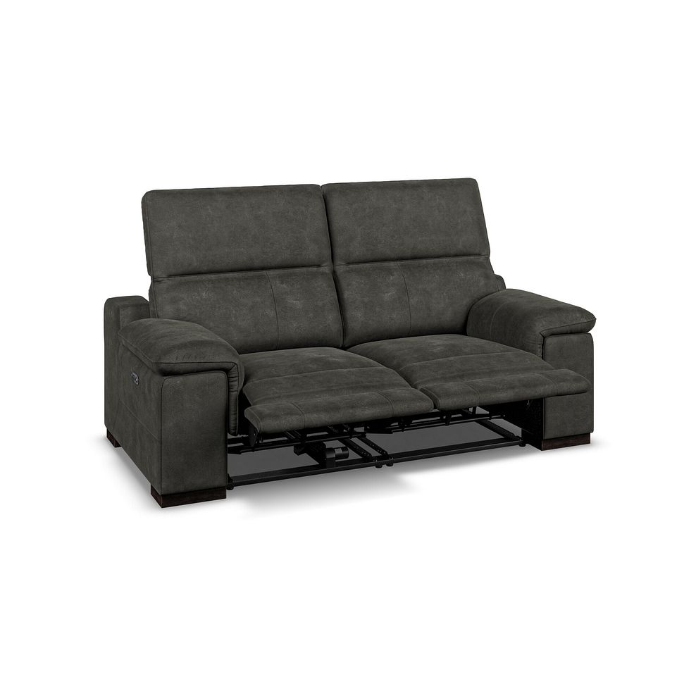 Santino 2 Seater Recliner Sofa With Power Headrest in Billy Joe Grey Fabric 2