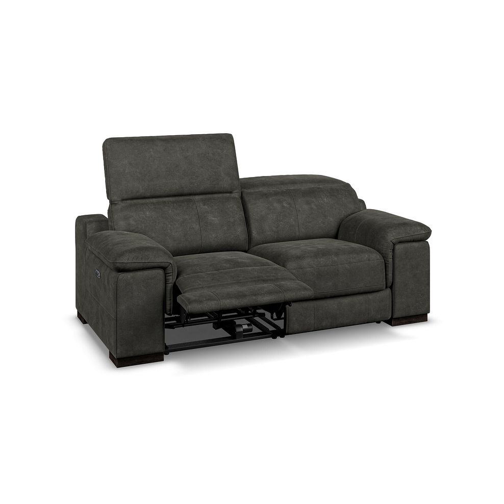 Santino 2 Seater Recliner Sofa With Power Headrest in Billy Joe Grey Fabric 4