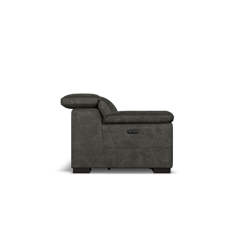 Santino 2 Seater Recliner Sofa With Power Headrest in Billy Joe Grey Fabric 7