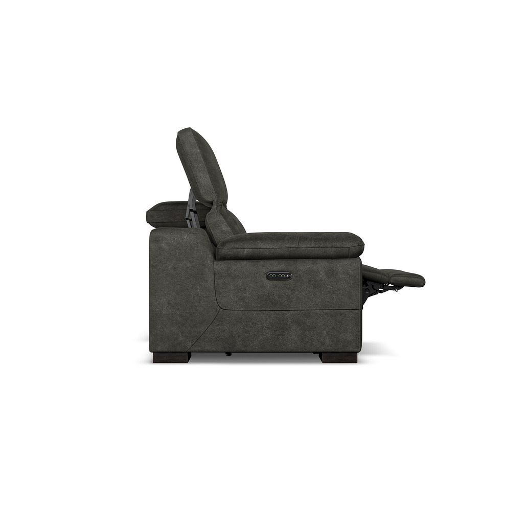 Santino 2 Seater Recliner Sofa With Power Headrest in Billy Joe Grey Fabric 8