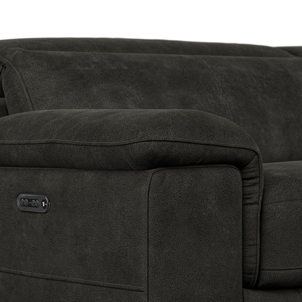 Santino 2 Seater Recliner Sofa With Power Headrest in Billy Joe Grey Fabric 10