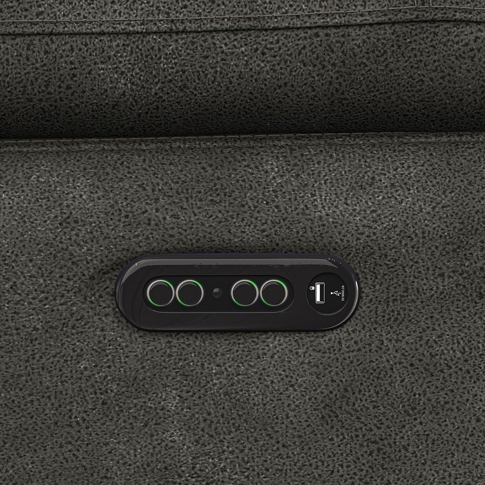 Santino 2 Seater Recliner Sofa With Power Headrest in Billy Joe Grey Fabric 11
