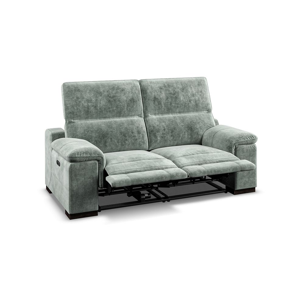 Santino 2 Seater Recliner Sofa With Power Headrest in Descent Pewter Fabric 2