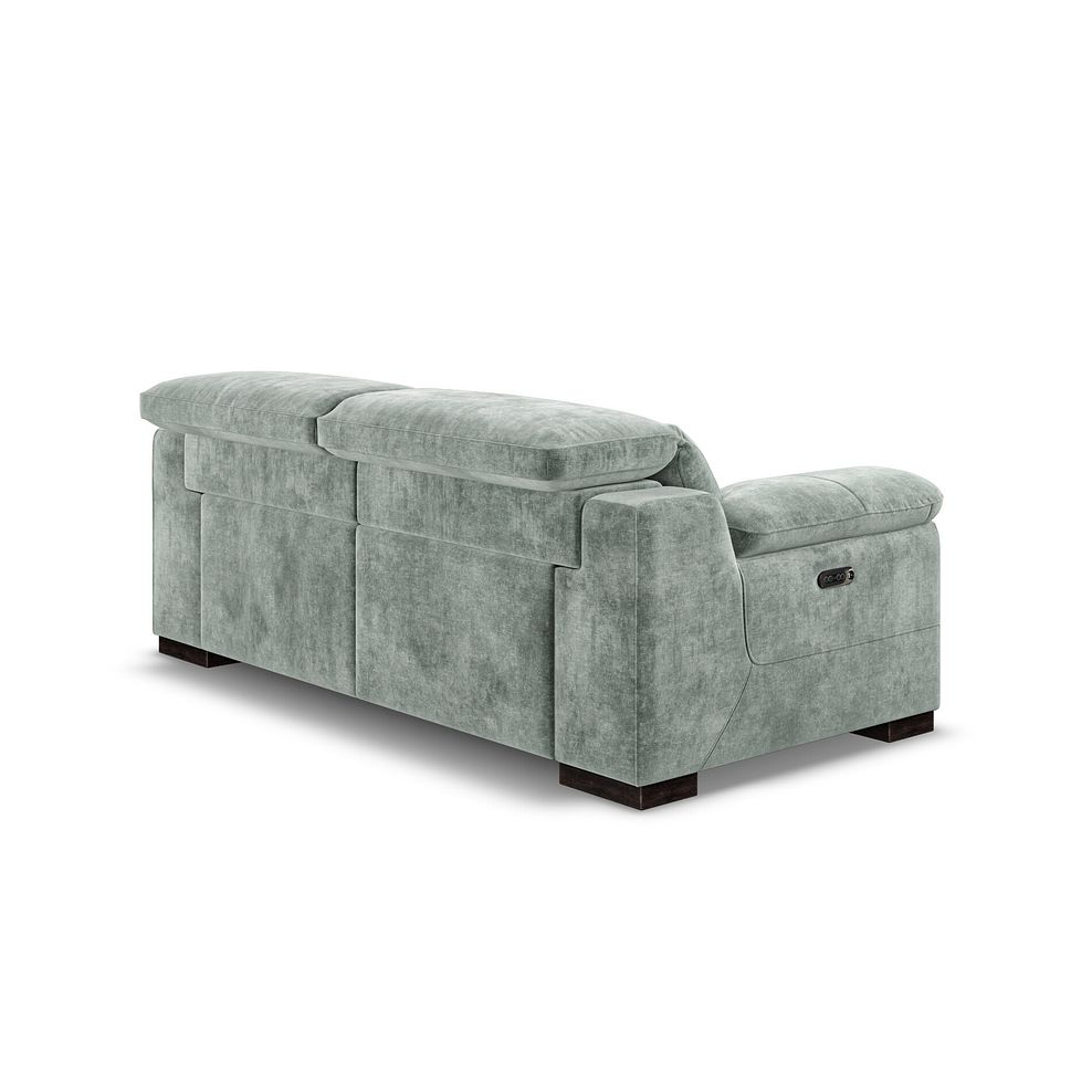 Santino 2 Seater Recliner Sofa With Power Headrest in Descent Pewter Fabric 5