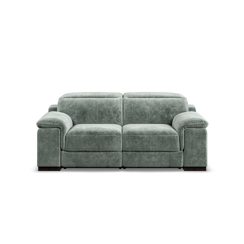 Santino 2 Seater Recliner Sofa With Power Headrest in Descent Pewter Fabric 6