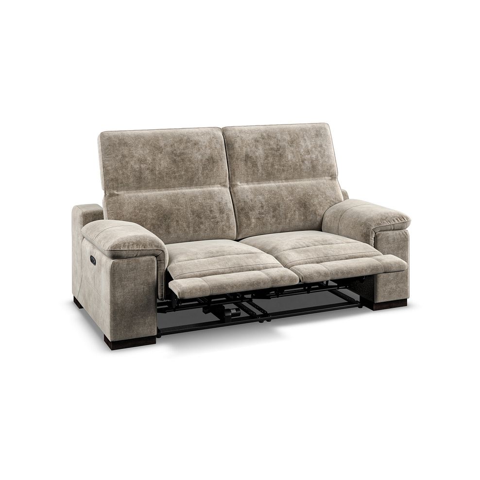 Santino 2 Seater Recliner Sofa With Power Headrest in Descent Taupe Fabric 2