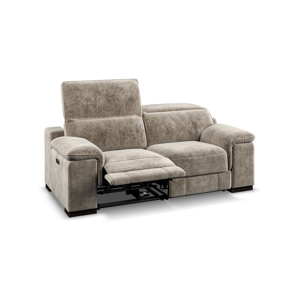 Santino 2 Seater Recliner Sofa With Power Headrest in Descent Taupe Fabric 4