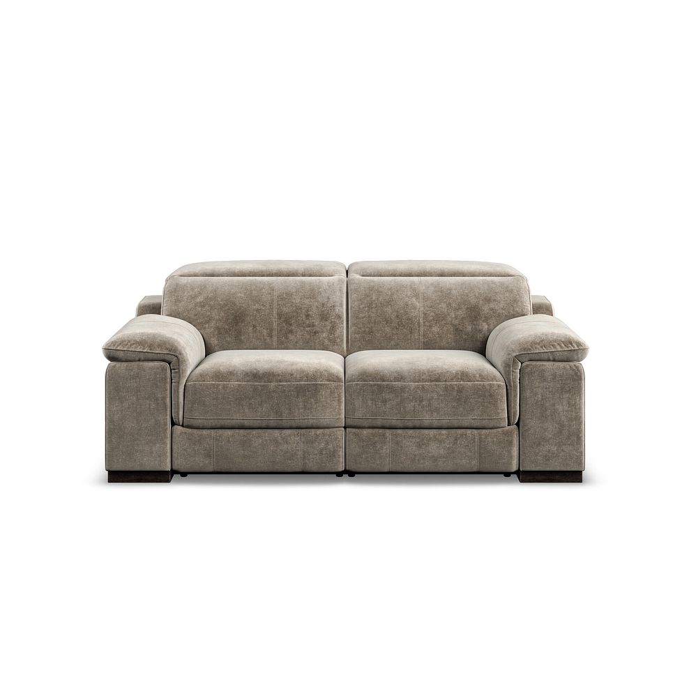 Santino 2 Seater Recliner Sofa With Power Headrest in Descent Taupe Fabric 6