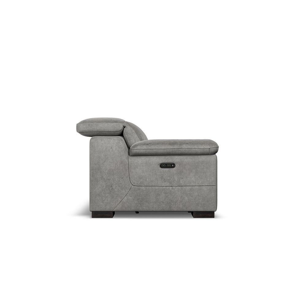 Santino 2 Seater Recliner Sofa With Power Headrest in Maldives Dark Grey Fabric 11