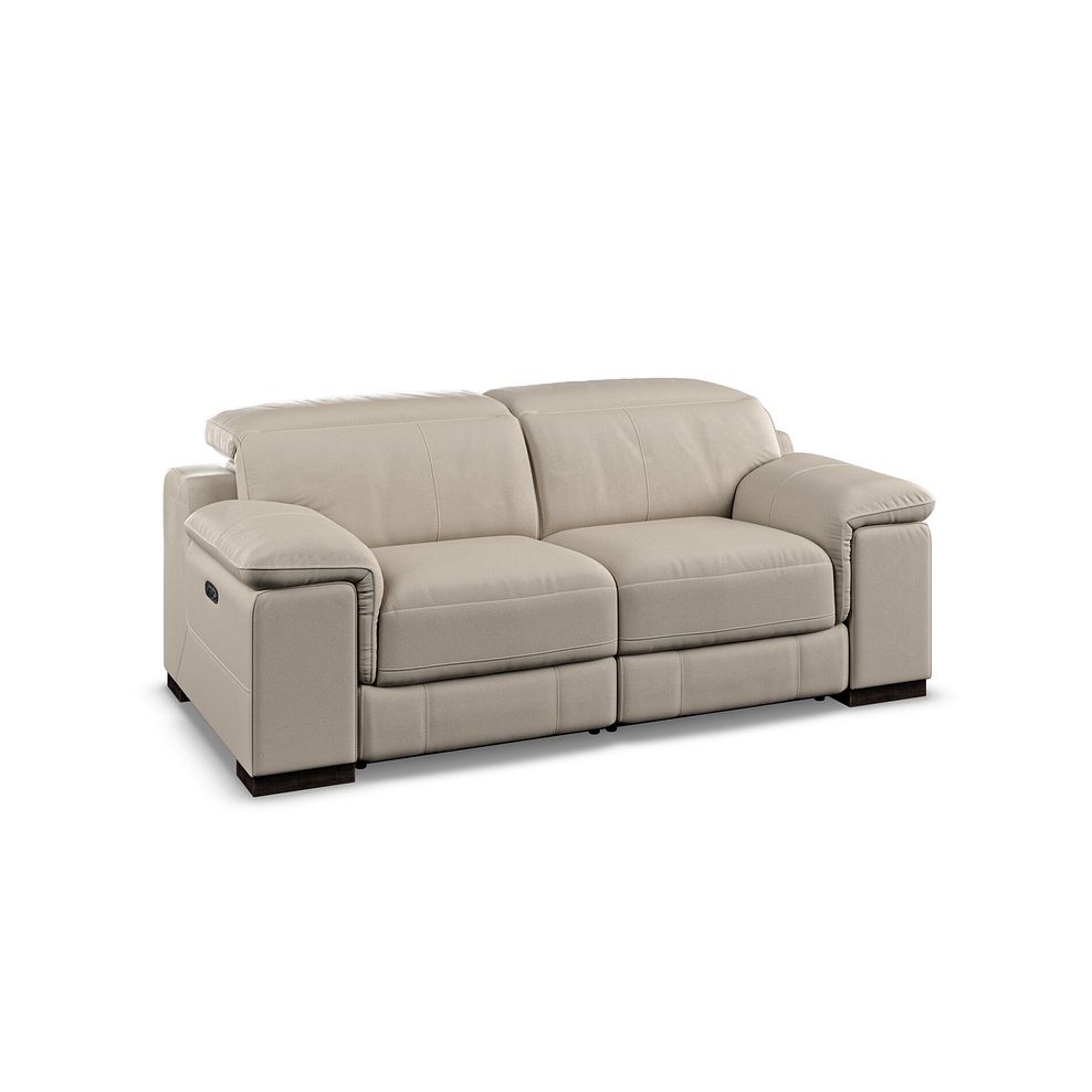 Santino 2 Seater Recliner Sofa With Power Headrest in Pebble Leather 1