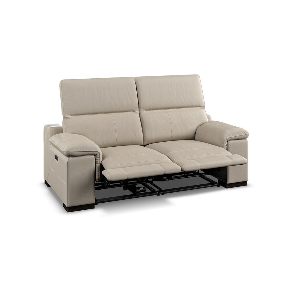 Santino 2 Seater Recliner Sofa With Power Headrest in Pebble Leather 2