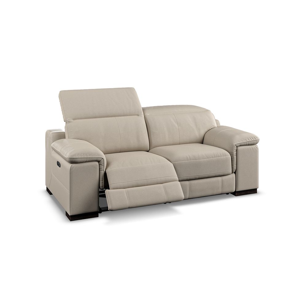 Santino 2 Seater Recliner Sofa With Power Headrest in Pebble Leather 3